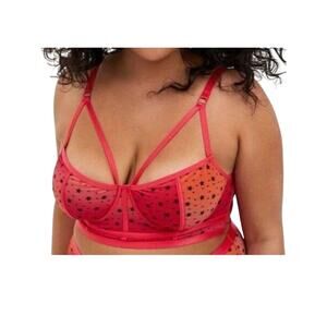 Torrid 2 ombre star mesh strappy caged underwire bralette BC 3457